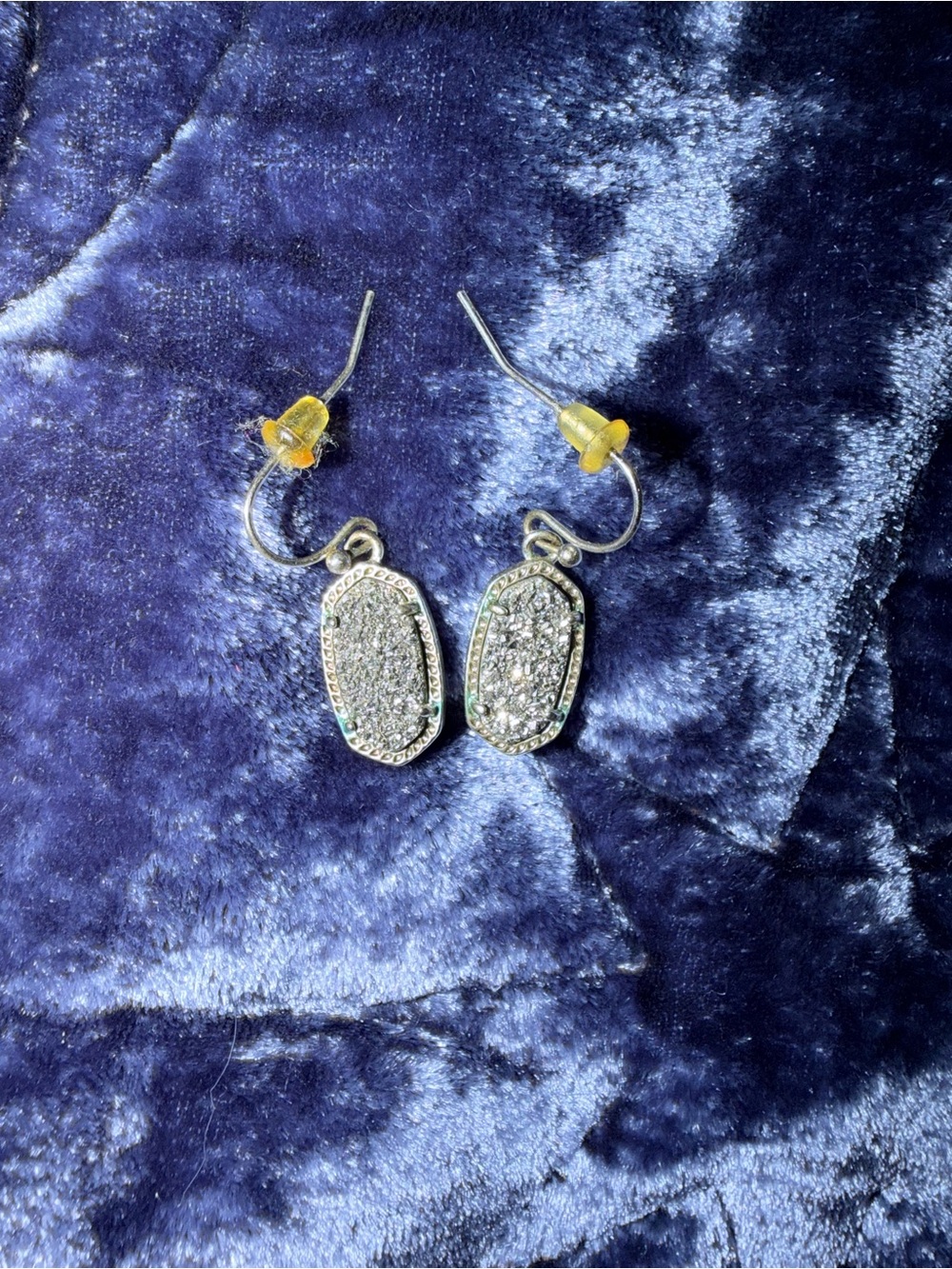 Kendra Scott Silver Pavé Drop Earrings with Clear Crystals